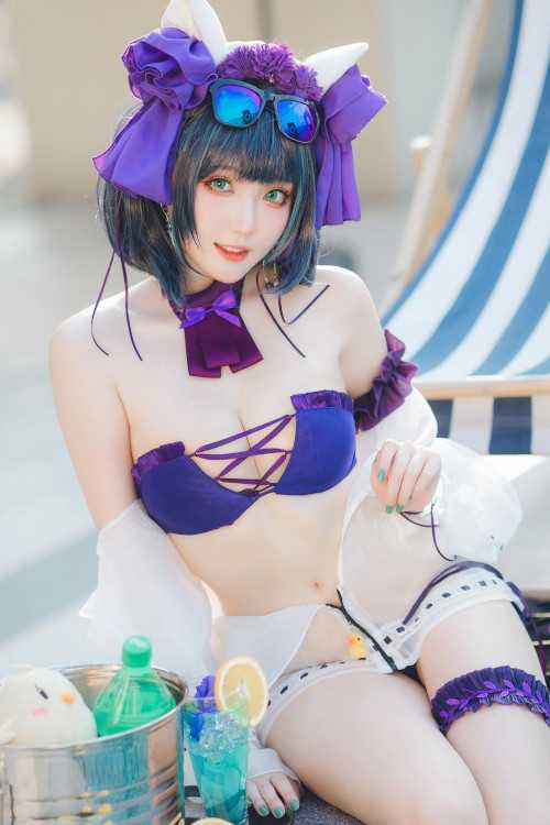 Cosplay 瓜希酱福利 柴郡泳装